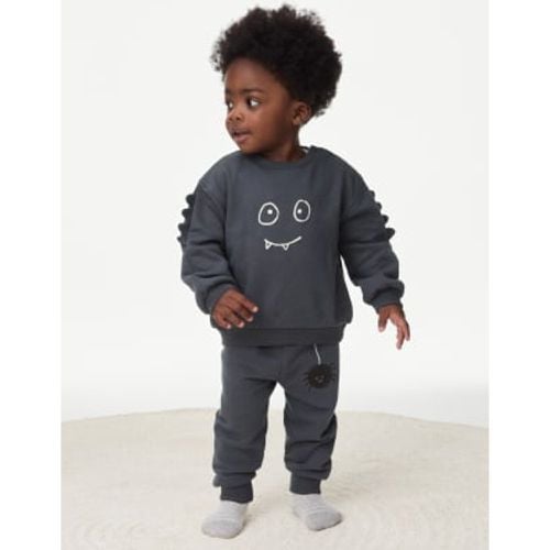 Boys 2pc Cotton Rich Halloween Monster Outfit (0-3 Yrs) - - M&S Collection - Modalova