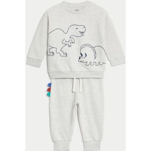 Boys 2pc Cotton Rich Dinosaur Outfit (0-3 Yrs) - - M&S Collection - Modalova