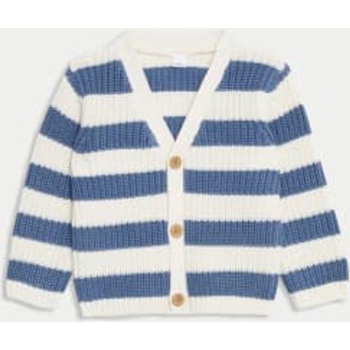 Boys Pure Cotton Striped Cardigan (0-3 Yrs) - - M&S Collection - Modalova