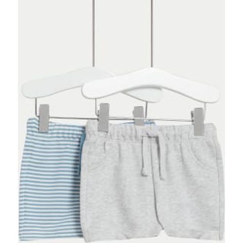 Boys 2pk Cotton Rich Striped Shorts (0-3 Yrs) - - M&S Collection - Modalova