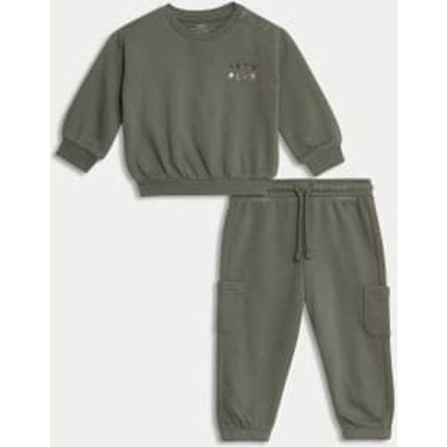 Boys 2pc Cotton Rich Let's Play Slogan Outfit (0-3 Yrs) - - M&S Collection - Modalova