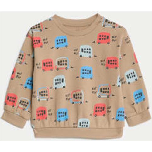 Boys Cotton Rich Bus Sweatshirt (0-3 Yrs) - - M&S Collection - Modalova