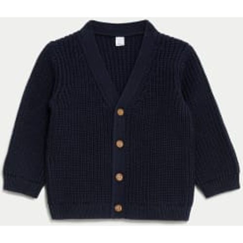 Boys Pure Cotton Chunky Knitted Cardigan (0-3 Yrs) - - M&S Collection - Modalova