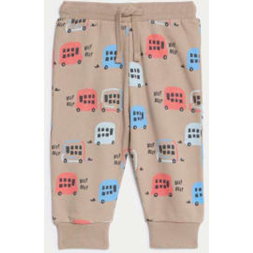 Boys Cotton Rich Bus Joggers (0-3 Yrs) - - M&S Collection - Modalova