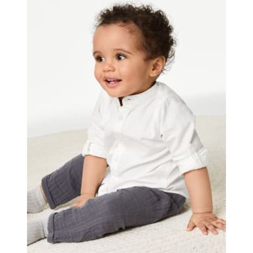 Boys Linen Blend Grandad Shirt (0-3 Yrs) - - M&S Collection - Modalova