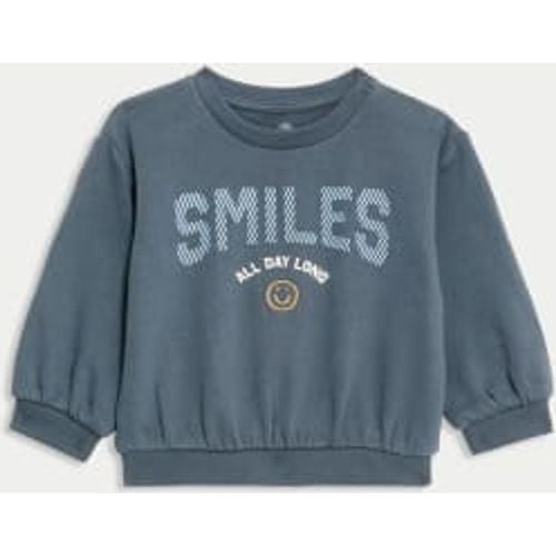 Boys Cotton Rich Smiles Slogan Sweatshirt (0-3 Yrs) - - M&S Collection - Modalova