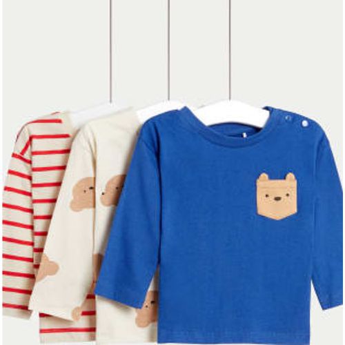 Boys 3pk Pure Cotton Bear Tops (0 Mths-3 Yrs) - - M&S Collection - Modalova