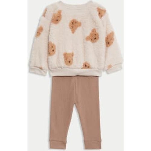 Boys Borg Bear Top & Leggings Outfit (0-3 Yrs) - - M&S Collection - Modalova