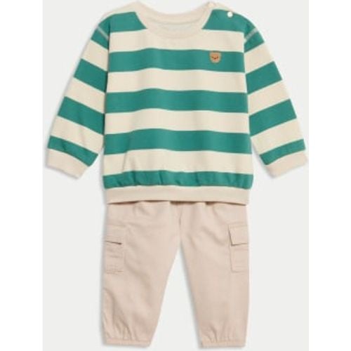 Boys 2pc Pure Cotton Striped Outfit (0-8 Yrs) - - M&S Collection - Modalova