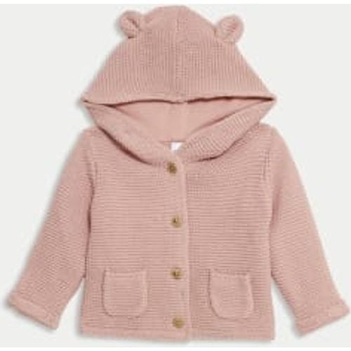 Unisex,Boys,Girls Pure Cotton Hooded Cardigan (7lbs-3 Yrs) - - M&S Collection - Modalova