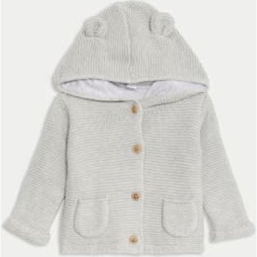 Unisex,Boys,Girls Pure Cotton Hooded Cardigan (7lbs-3 Yrs) - - M&S Collection - Modalova