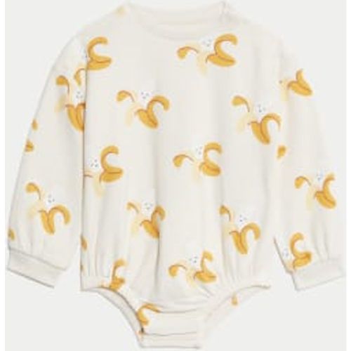 Girls Cotton Rich Banana Bodysuit (0-3 Yrs) - - M&S Collection - Modalova