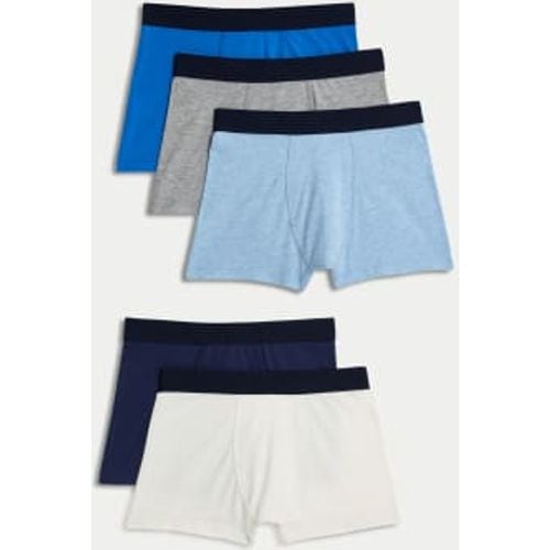 Boys 5pk Cotton Rich Trunks (5-16 Yrs) - - M&S Collection - Modalova