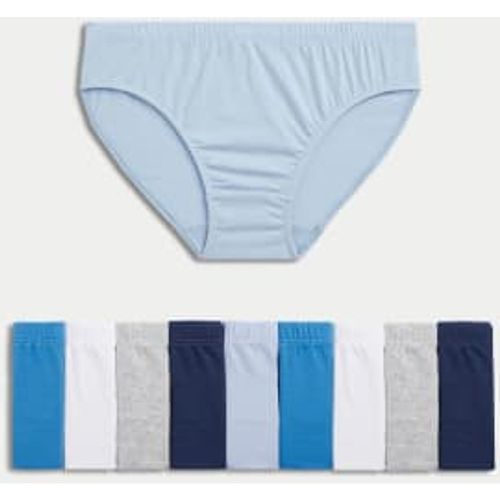 Boys 10pk Pure Cotton Briefs (2-14 Yrs) - - M&S Collection - Modalova