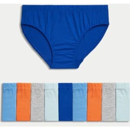 Boys 10pk Pure Cotton Briefs (2-14 Yrs) - /, / - M&S Collection - Modalova