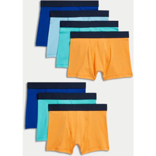 Boys 7pk Cotton with Stretch Bright Trunks (5-16 Yrs) - - M&S Collection - Modalova