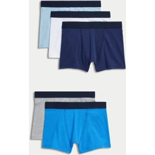 Boys 5pc Cotton with Stretch Trunks (5-16 Yrs) - - M&S Collection - Modalova