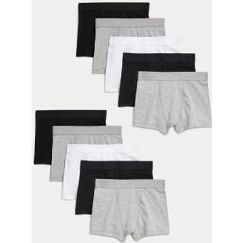 Boys 10pk Cotton With Stretch Trunks (5-16 Yrs) - - M&S Collection - Modalova