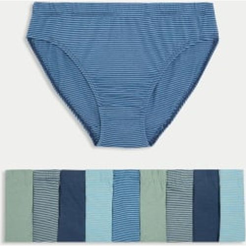 Boys 10pk Pure Cotton Striped Briefs (2-14 Yrs) - - M&S Collection - Modalova