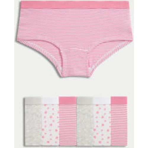 Girls 7pk Cotton Rich Stripes & Stars Shorts (5-16 Yrs) - - M&S Collection - Modalova