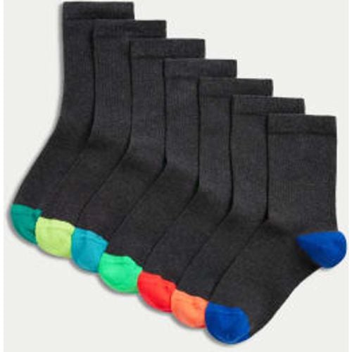 Unisex,Boys,Girls 7pk Cotton Rich School Socks - - M&S Collection - Modalova