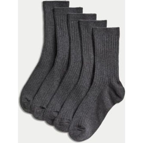 Boys 5pk of Ribbed School Socks - - M&S Collection - Modalova