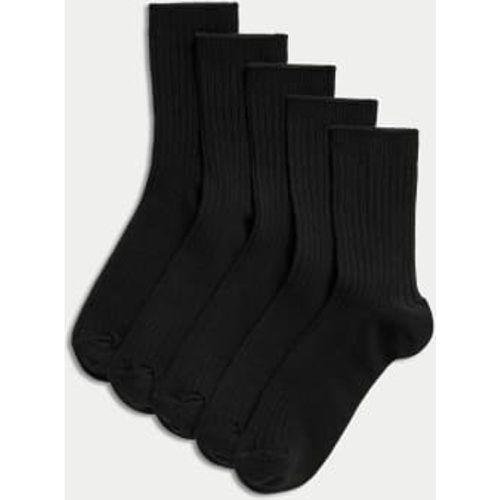 Boys 5pk of Ribbed School Socks - - M&S Collection - Modalova