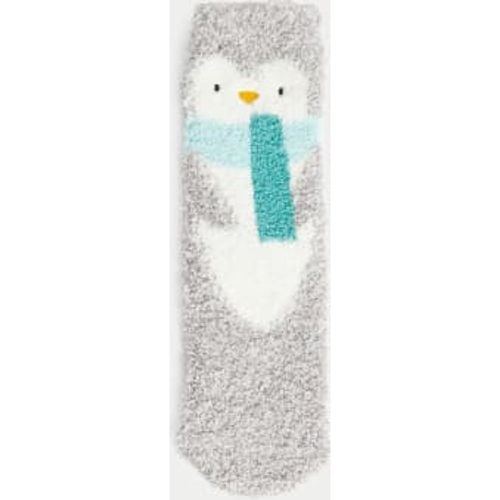 Unisex,Boys,Girls Cosy Christmas Penguin Slipper Socks (6 Small - 7 Large) - - M&S Collection - Modalova