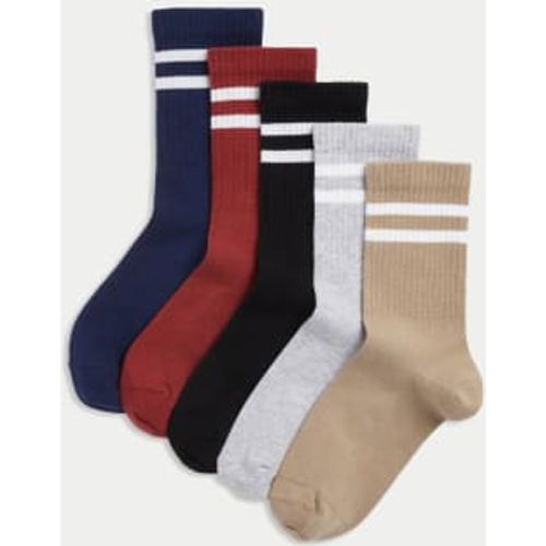 Unisex,Boys,Girls 5pk Cotton Rich Sports Socks (6 Small - 7 Large) - - M&S Collection - Modalova