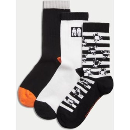 Unisex,Boys,Girls 3pk Cotton Rich Beetlejuice Socks (6 Small - 7 Large) - - M&S Collection - Modalova