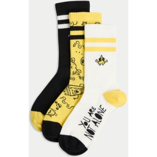 Unisex,Boys,Girls 3pk Patterned Socks - - M&S X THE DOODLE BOY - Modalova