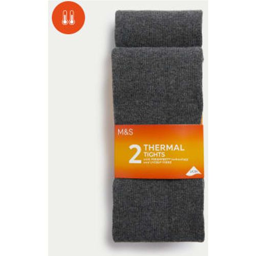 Girls 2pk Cotton Rich Thermal Tights (4-14 Yrs) - - M&S Collection - Modalova