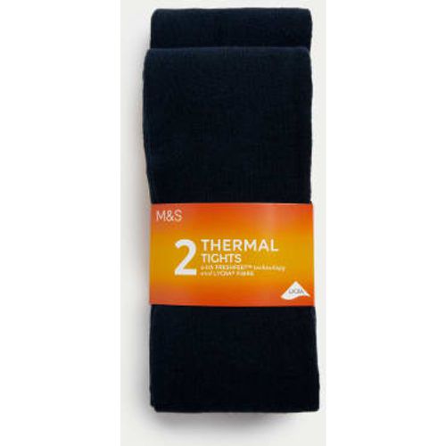 Girls 2pk Cotton Rich Thermal Tights (4-14 Yrs) - - M&S Collection - Modalova