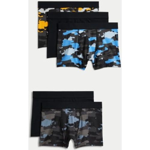 Boys 5pk Cotton Rich Camo Trunks (5 - 16 Yrs) - - M&S Collection - Modalova