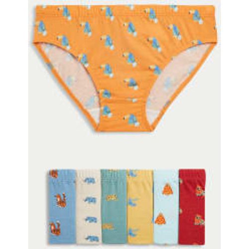 Boys 7pk Pure Cotton Animal Briefs (2-8 Years) - - M&S Collection - Modalova