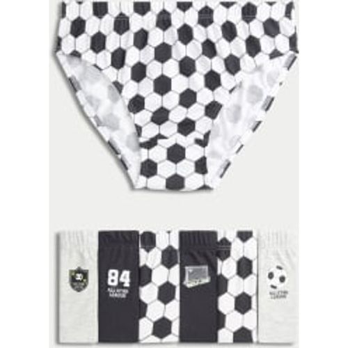 Boys 7pk Pure Cotton Football Briefs (2-8 Yrs) - - M&S Collection - Modalova