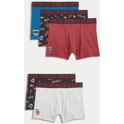 Boys 5pk Cotton with Stretch Trunks (5-14 Yrs) - - Spencer Bear™ - Modalova