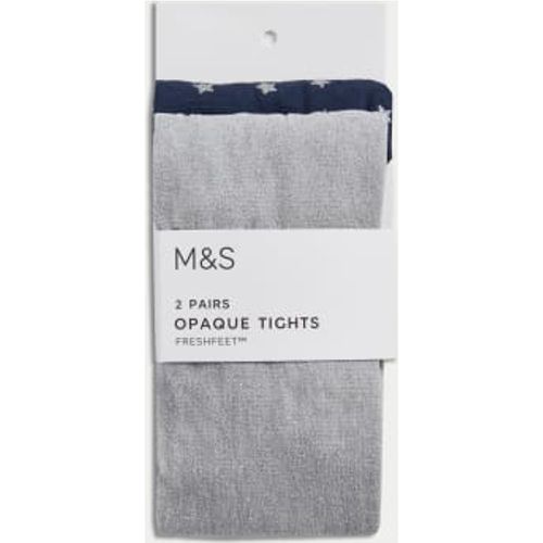 Girls 2pk Metallic Star Tights (2-14 Yrs) - - M&S Collection - Modalova