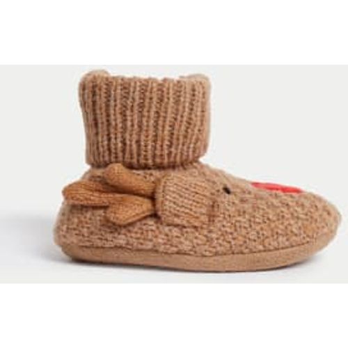 Unisex,Boys,Girls Reindeer Christmas Booties - - M&S Collection - Modalova