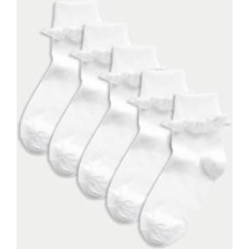 Girls 5pk of Frill Ankle Socks - - M&S Collection - Modalova