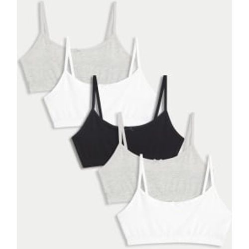 Girls 5pk Cotton Rich StayNew™ Crop Tops (6-16 Yrs) - - M&S Collection - Modalova