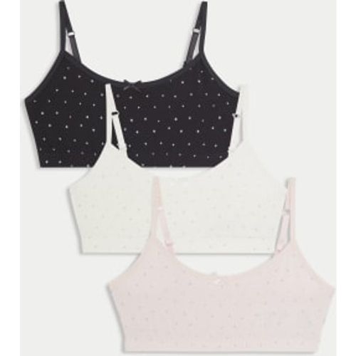 Girls 3pk Cotton with Stretch Star Print Crop Tops (6-16 Yrs) - - M&S Collection - Modalova