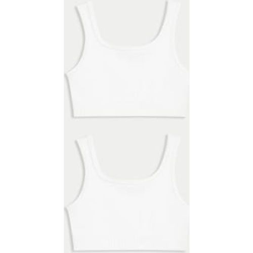 Girls 2pk Seamfree Round Neck Rib Crop Tops (6-16 Yrs) - M&S Collection - Modalova
