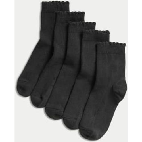 Girls 5pk of Short Picot Socks - - M&S Collection - Modalova