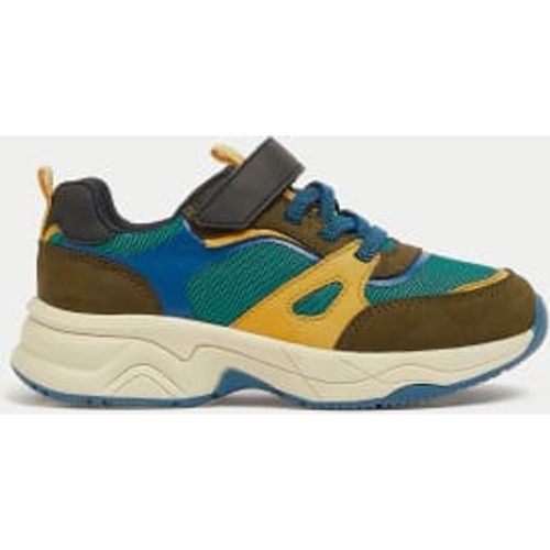 Boys Kids' Freshfeet™ Colour Block Trainers (4 Small - 2 Large) - - M&S Collection - Modalova