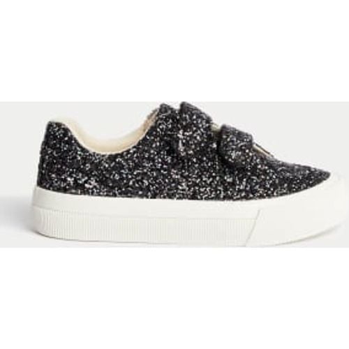 Girls Kids' Glitter Riptape Trainers (4 Small - 2 Large) - - M&S Collection - Modalova