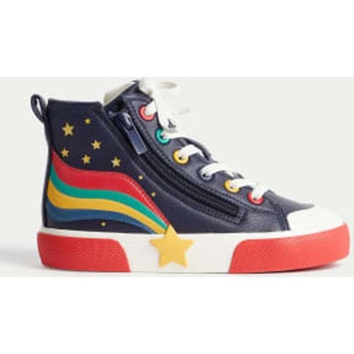 Boys Kids' Freshfeet™ Star High Top Trainers (4 Small - 2 Large) - - M&S Collection - Modalova