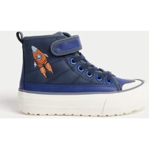 Boys Kids' Freshfeet Rocket High Top Trainers (4 Small - 2 Large) - - M&S Collection - Modalova