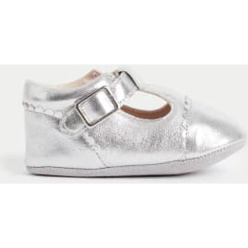 Boys Baby Leather Metallic T-Bar Pre-Walker Shoes (0-18 Mths) - - M&S Collection - Modalova