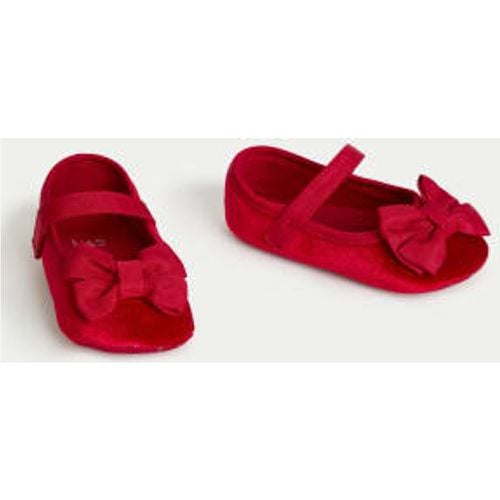 Girls Baby Velvet Ballet Pumps (0-18 Mths) - - M&S Collection - Modalova